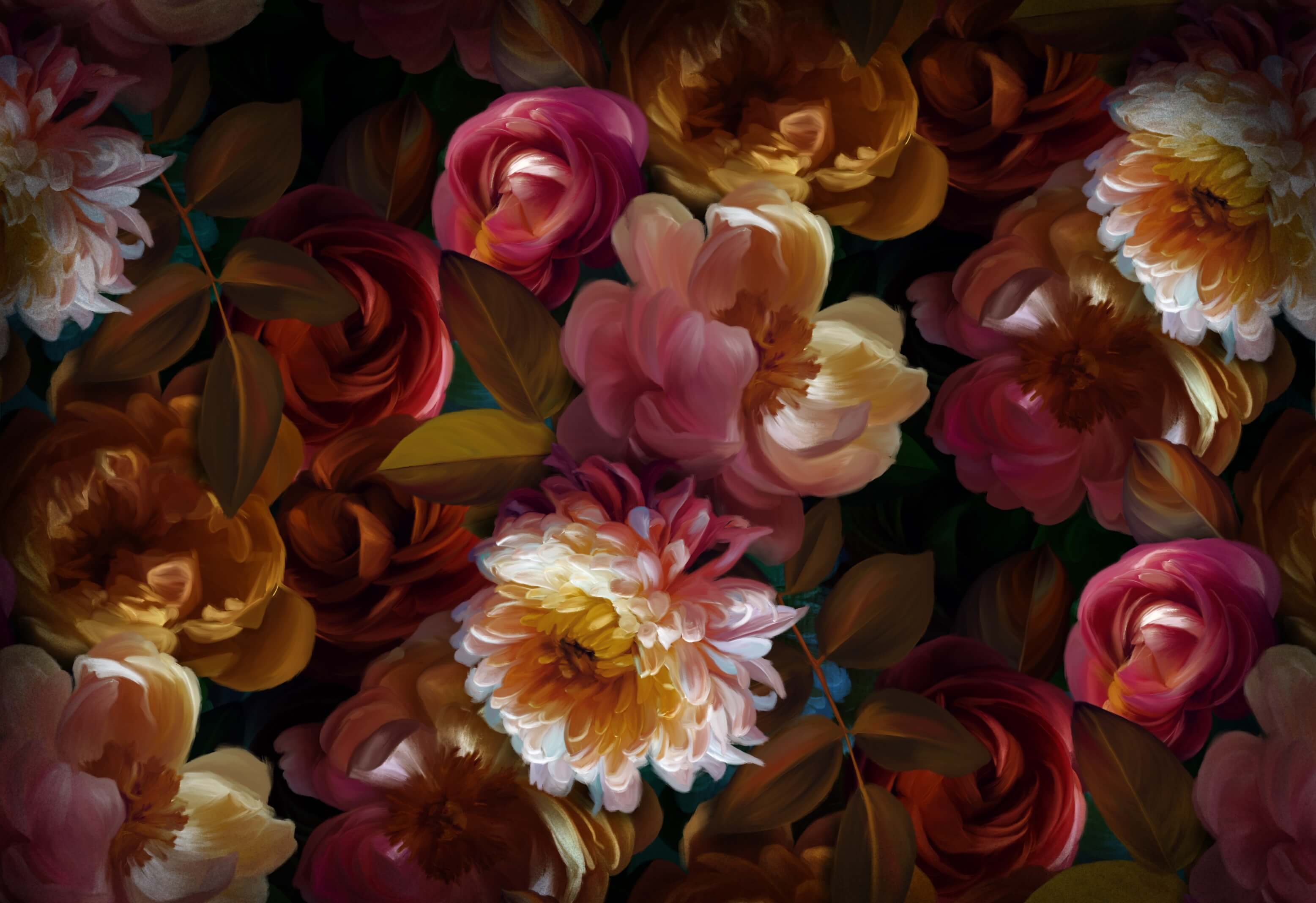 Feminine, dreamy floral background for Bloom: The Heroine’s Journey of Radiant Reclamation course page